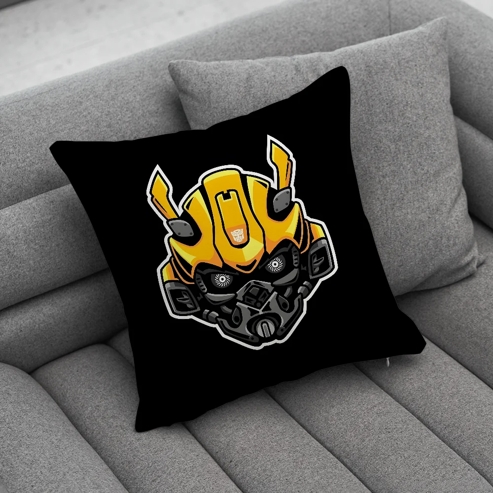 T-Transformers-Bumblebees-Car Pillow Case Soft Cushion Cases for Farmhouse Sofa Decor Home Decorations and Protector