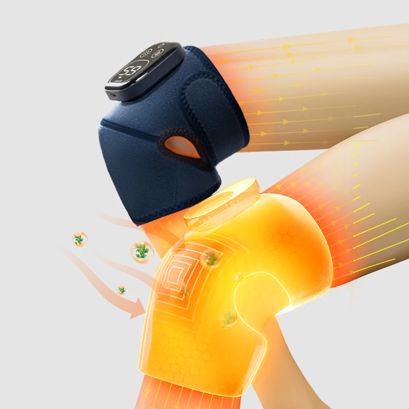 

3 in 1 Graphene Far IR Knee Massager with Heat & Vibration Cordless Leg Hot Compress Warmer Wrap