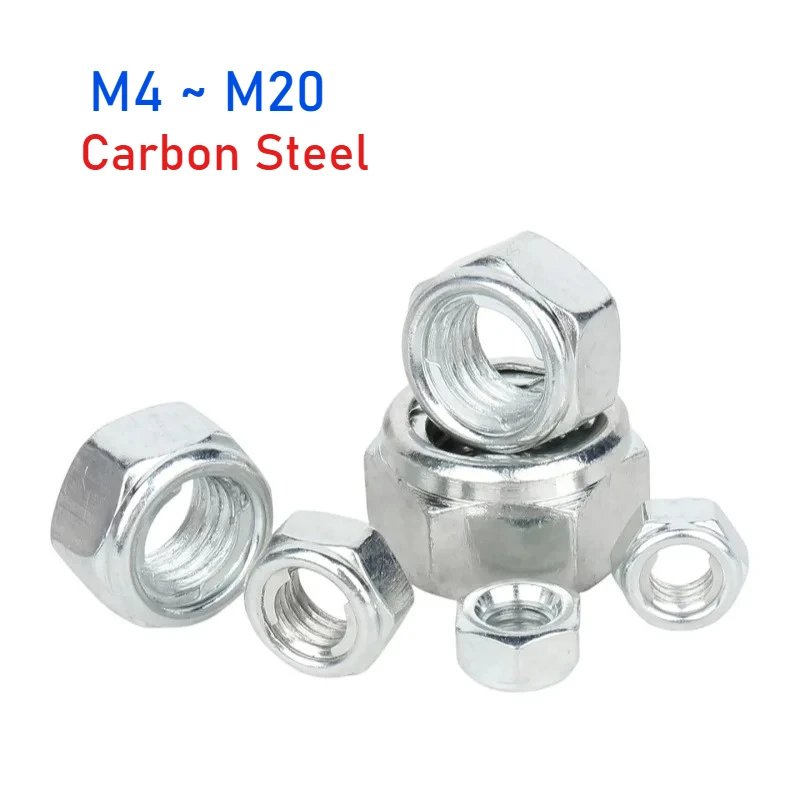 Peijian M4 M5 M6 M8 M10 M12 M14 M16 M18 M20 Gb6184 Carbon Steel Zinc Plated Hex Hexagon Self-locking Nut Metal Lock Nuts