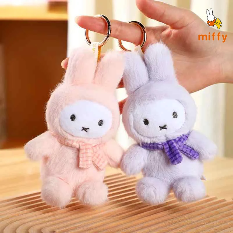 Kawaii Miffy Plüschpuppe Cartoon Macaron Serie Flauschige Stofftiere Rucksack Anime Zubehör Dopamin Plüsch Schlüsselanhänger Mädchen Geschenke