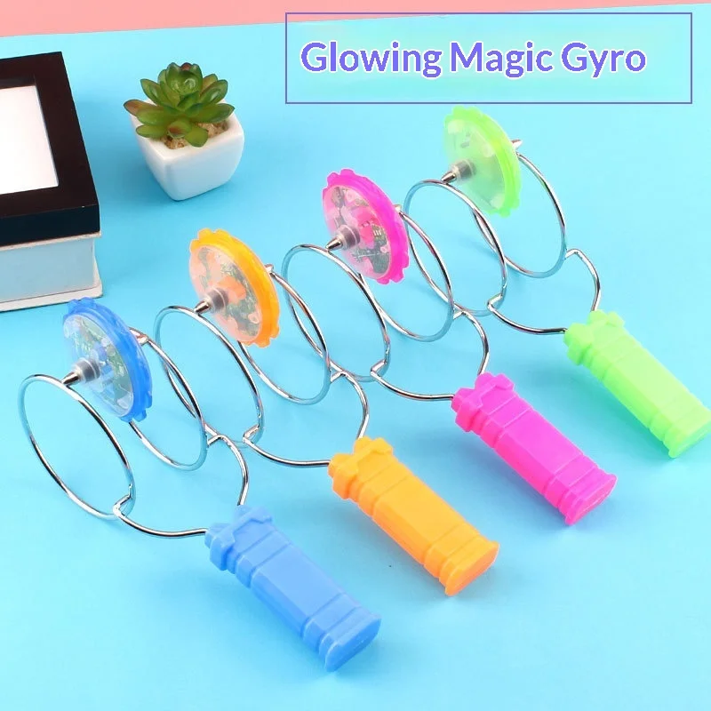 Generic LED Glowing Magnetic Spinning Top Handheld Track Gyro Toy Flashing Light Kids Birthday Gift Outdoor Indoor Plaything