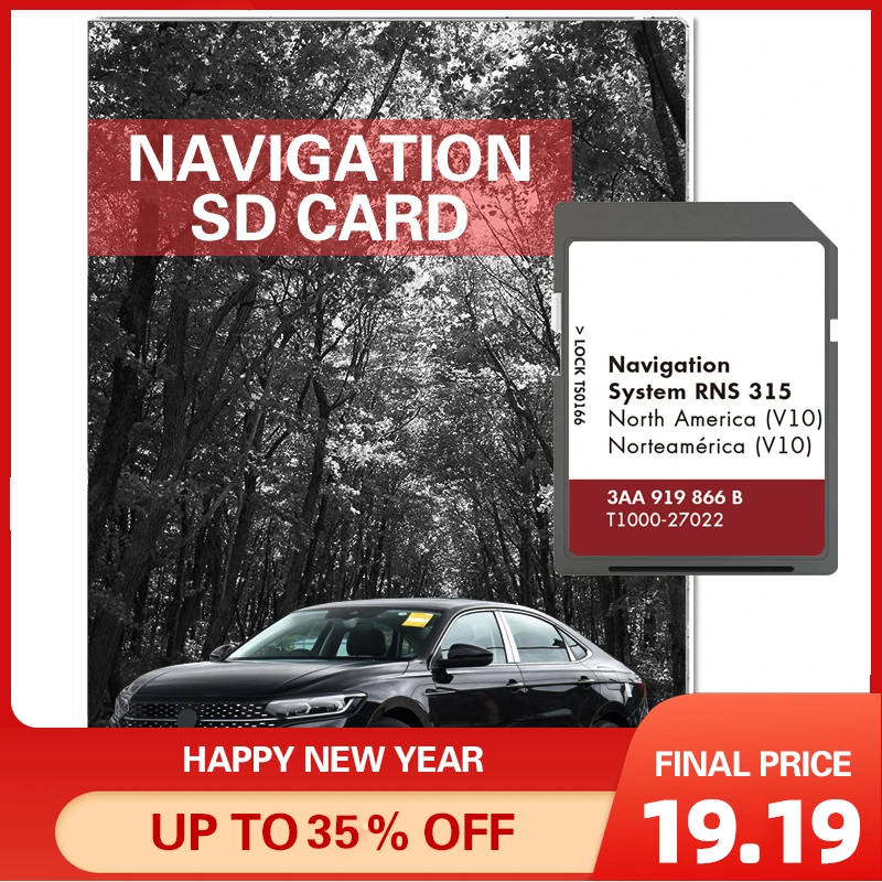 

for VW Jetta CC GTI EOS Passat Beetle Golf Car 2018 GPS Canada USA Mexico Map Upgrade Navigation RNS 315 3AA919866B SD Card