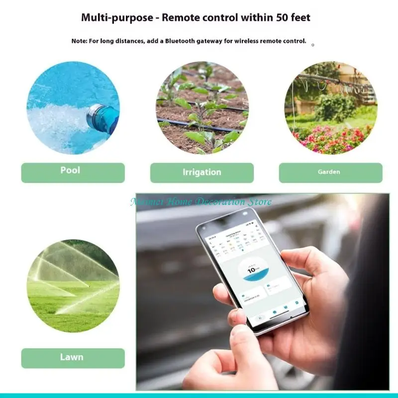 H7BF Intelligent Watering System Timer Wireless Enabled ABS Construction Outdoor Durability