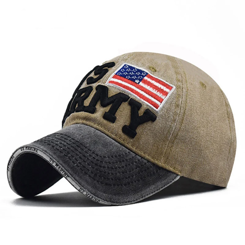 Men Women Baseball Cap USA Flag 3D Embroidery Outdoor Sports Snapback Army Fans Hip Hop Cotton Tactical Summer Sun Hats EP0384