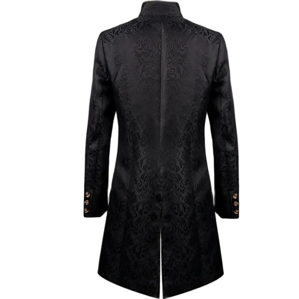 Men Victoria Edwardian Steampunk Trench Coat Frock Outwear Vintage Prince Overcoat Medieval Renaissance Jacket Cosplay Costume