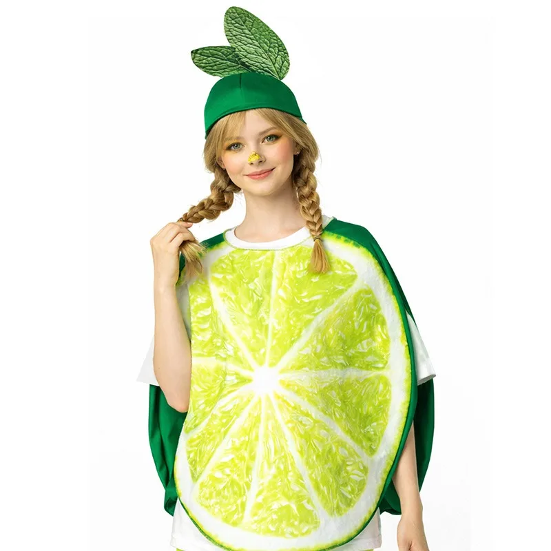 

New! Halloween Adult Costume - Adorable Creative Fruit - Themed Lime Slice Cosplay Outfit for Party Performances