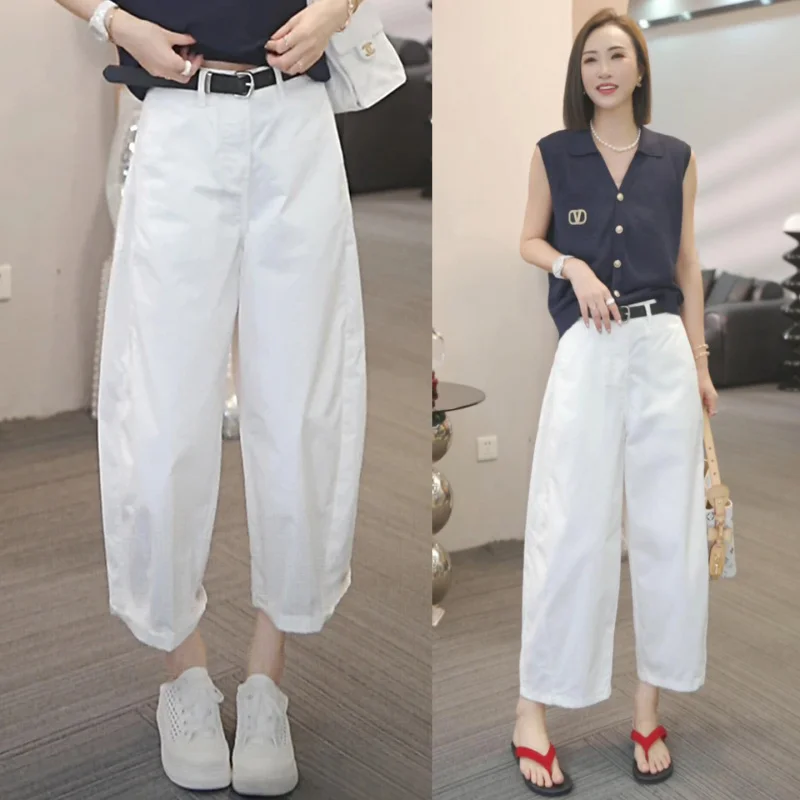 

Petite Nine-point Pants Loose Lazy Style Flower Bud Pants Casual Pants Summer Thin Scimitar Pants
