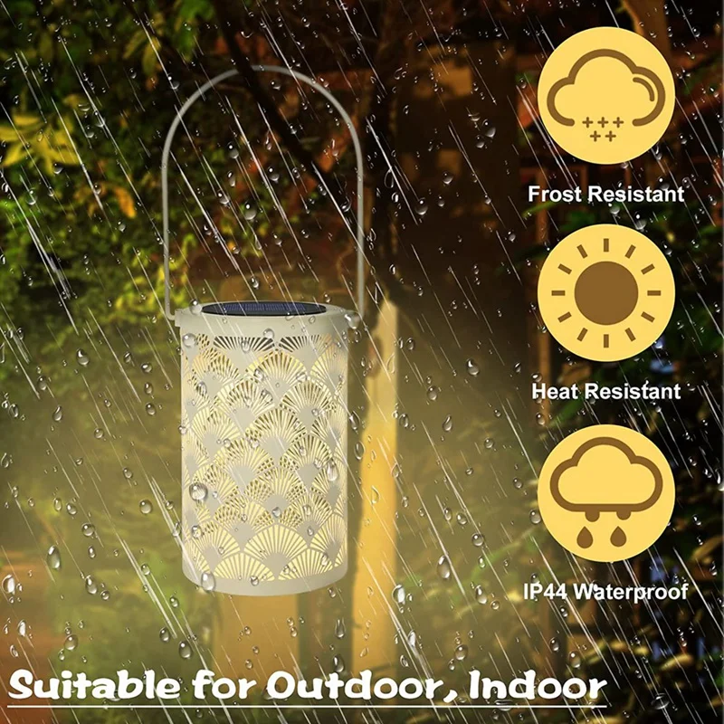 Solar Lantern Light Tabletop Lanterns Waterproof Lamp Hanging Garden Lights For Decor - With Handle Decorations