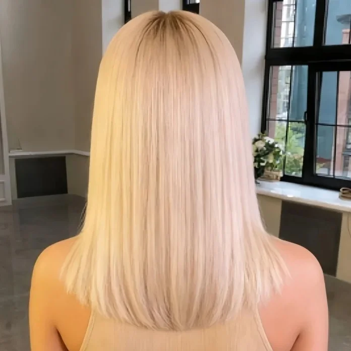Natural HD Lace Ombre Blond 18Inch Body Wave Wig for Women Pre-Plucked Transparent Lace Frontal Versatile Glueless Hair Wig