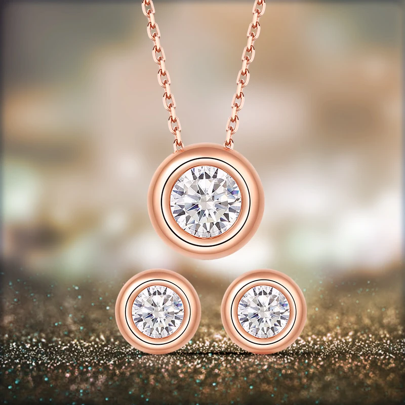 

925 Sterling Silver Moissanite Women's Jewelry Fashion Moissanite Necklace Stud Earrings Bracelet Optional Gift For Girlfriend