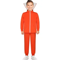 Vector Cosplay Uniforms Adult Kids Jacket Pants Bright Orange Color Gym Suit Amime Costumes Halloween Party Cos Outiftis