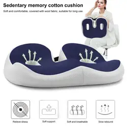Ergonomic Cushion Hemorrhoid Seat Pad Tailbone Pressure Relief Cushion Memory Foam Back Pain Relief Slow Rebound Seating Pad
