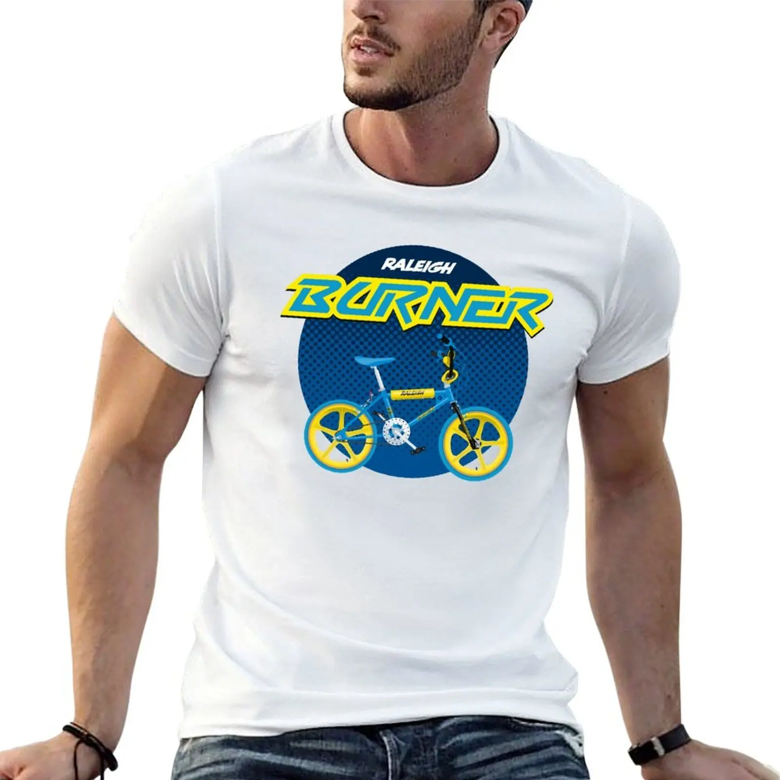 

Raleigh Burner Halftone design T-Shirt man t shirt cotton high quality man t shirt cotton t shirts for man cotton funny T-shirt
