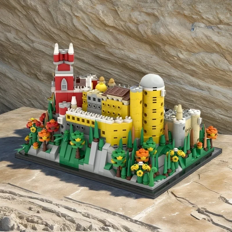 

1217PCS MOC Architecture Pena Place In Portugal Model Custom Building Blocks DIY Assembly Display Gift Collectible Building Set