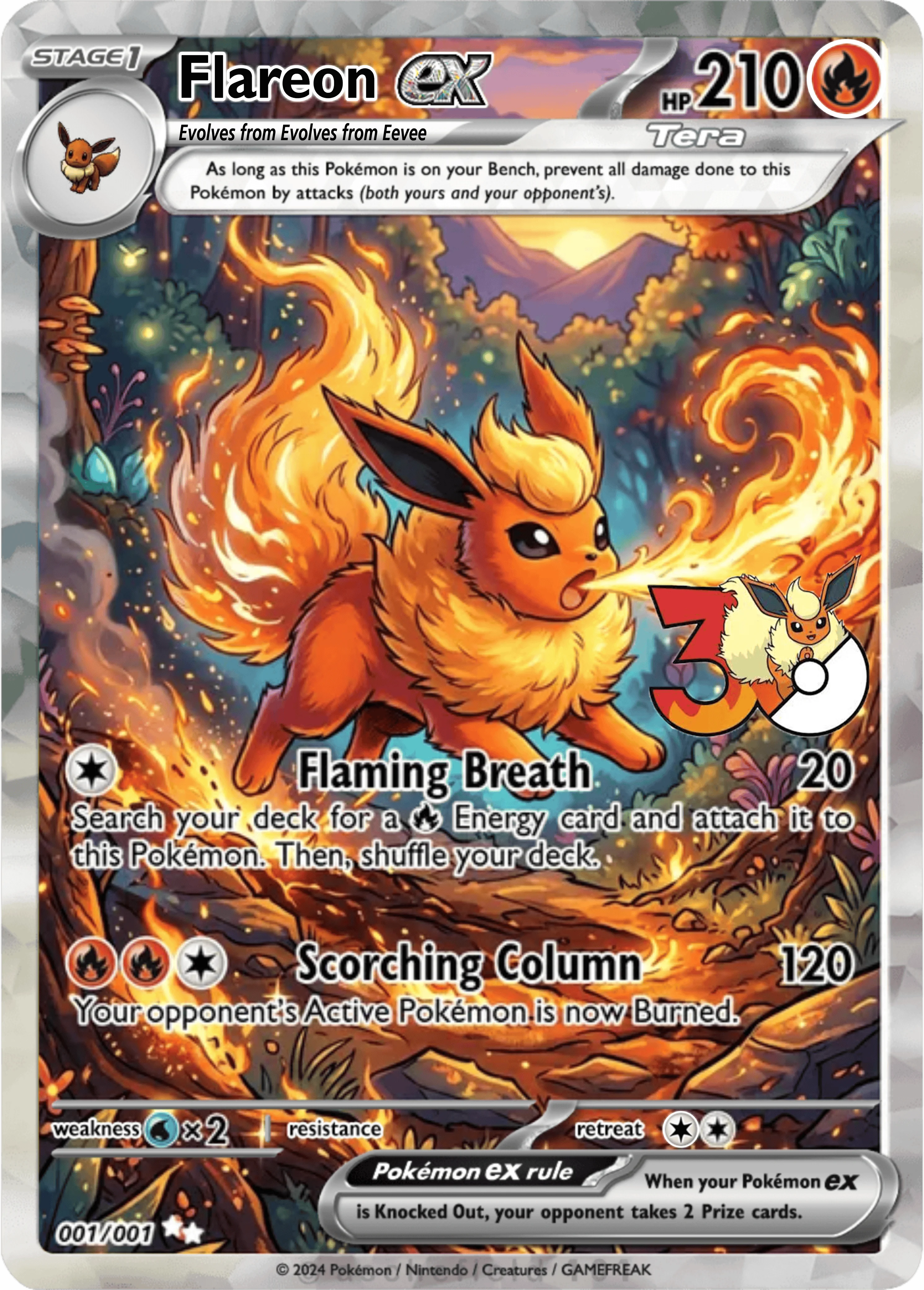 

DIY Fans Self Control Pokemon 30th Eevee Umbreon Ptcg Sylveon Collect Signature Trading Flash Card Anime Cartoon Gift