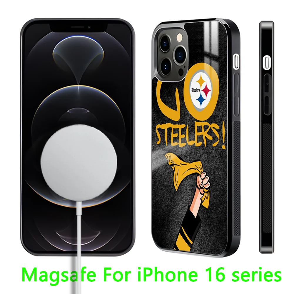 P-Pittsburgh-S-SteelerS Phone Case For iPhone 16 15 14 13 12 11 Pro Max Plus Mini Magnetic Magsafe Wireless Charging Cover