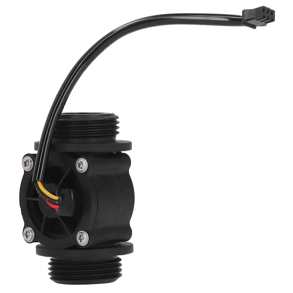 High Efficiency Plastic Water Flow Sensor Black Durable Hall Flowmeter Flow Measuring Device Water Dispenser Unit