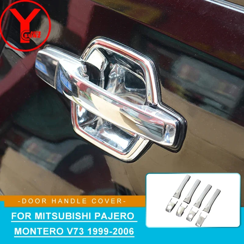 

Chrome Door Handle Cover Trim Car Auto Part Accessories For Mitsubishi Pajero Montero V73 2000 2001 2002 2003 2004 2005 2006