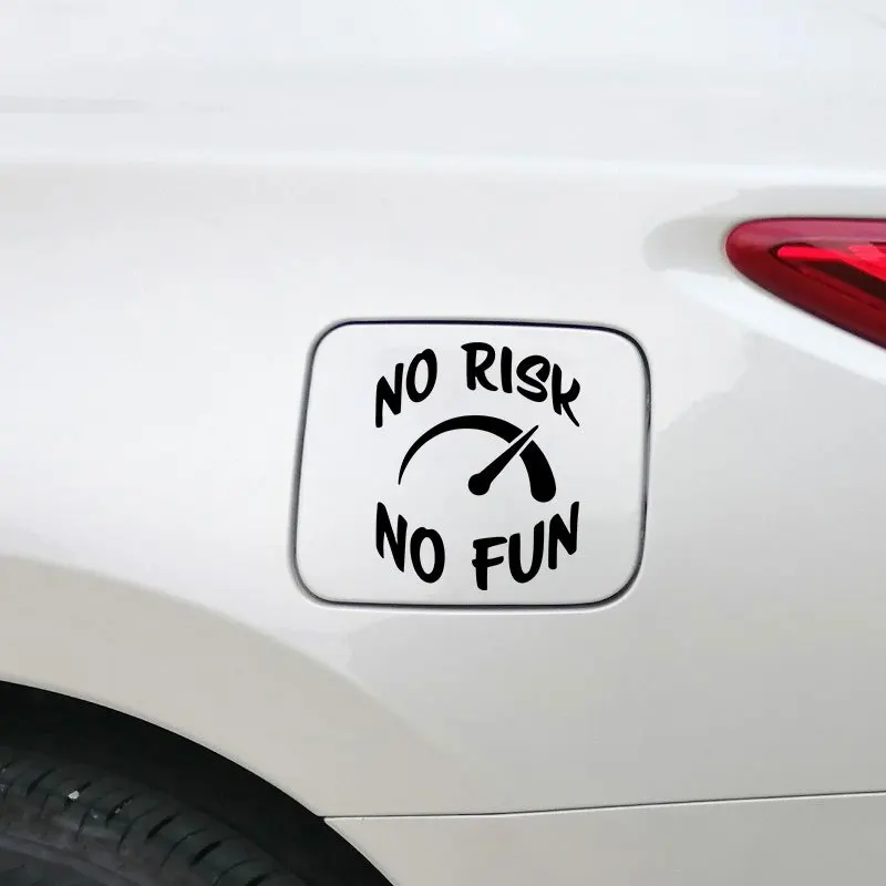 1PC Speedometer "No Risk No Fun" Sticker - Trendy Decor for Car Side Panels, Backpacks, Guitar Cases