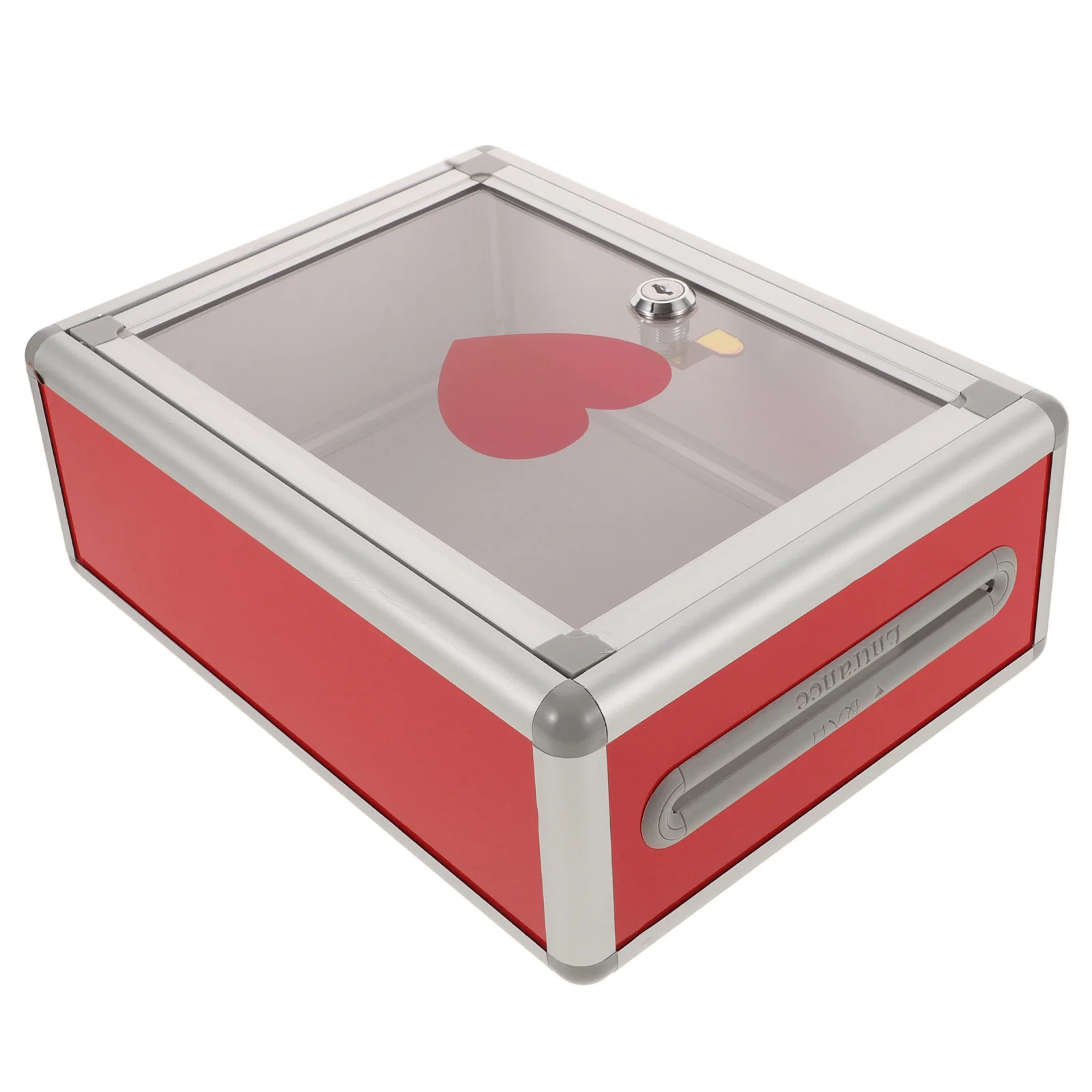 

Sturdy Aluminium Frame Collection Box Waterproof Metal Lock Wall Mountable Space Saving ABS Pc Material Classroom Public