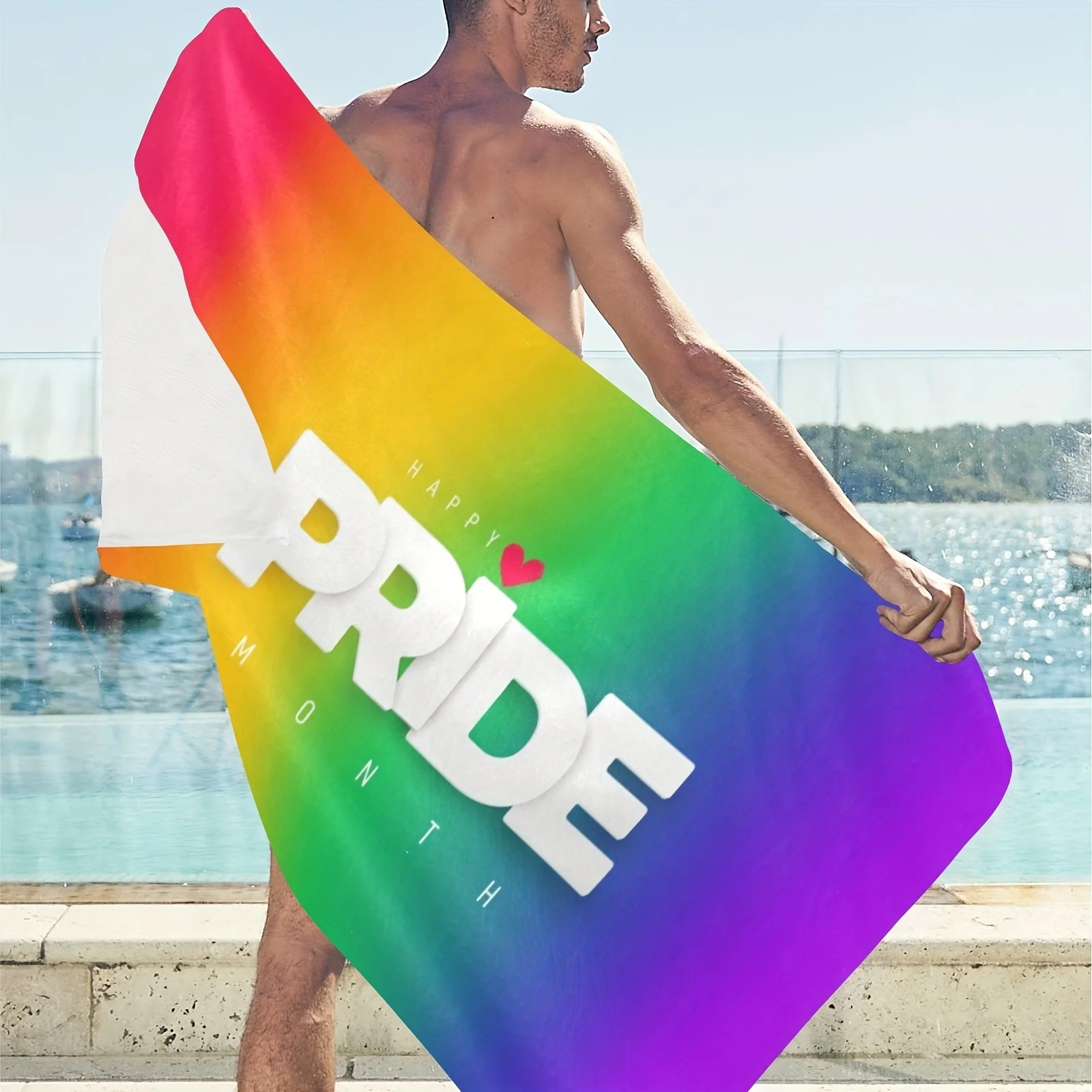 Pride Day Rainbow Beach Towels Beach Towel, LGBT Beach Towel, Stylish Pool Towels for Homosexuality Quick Dry Beach Towel