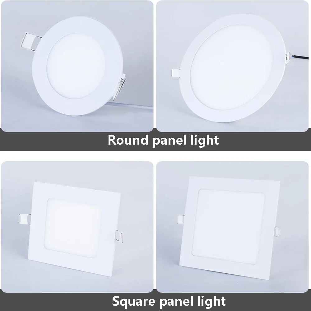 LED Ceiling Light 24W 295mm Warm White/Natural White/Cold White Square/Round Ultra thin led panel light AC85-265V LED Down Light