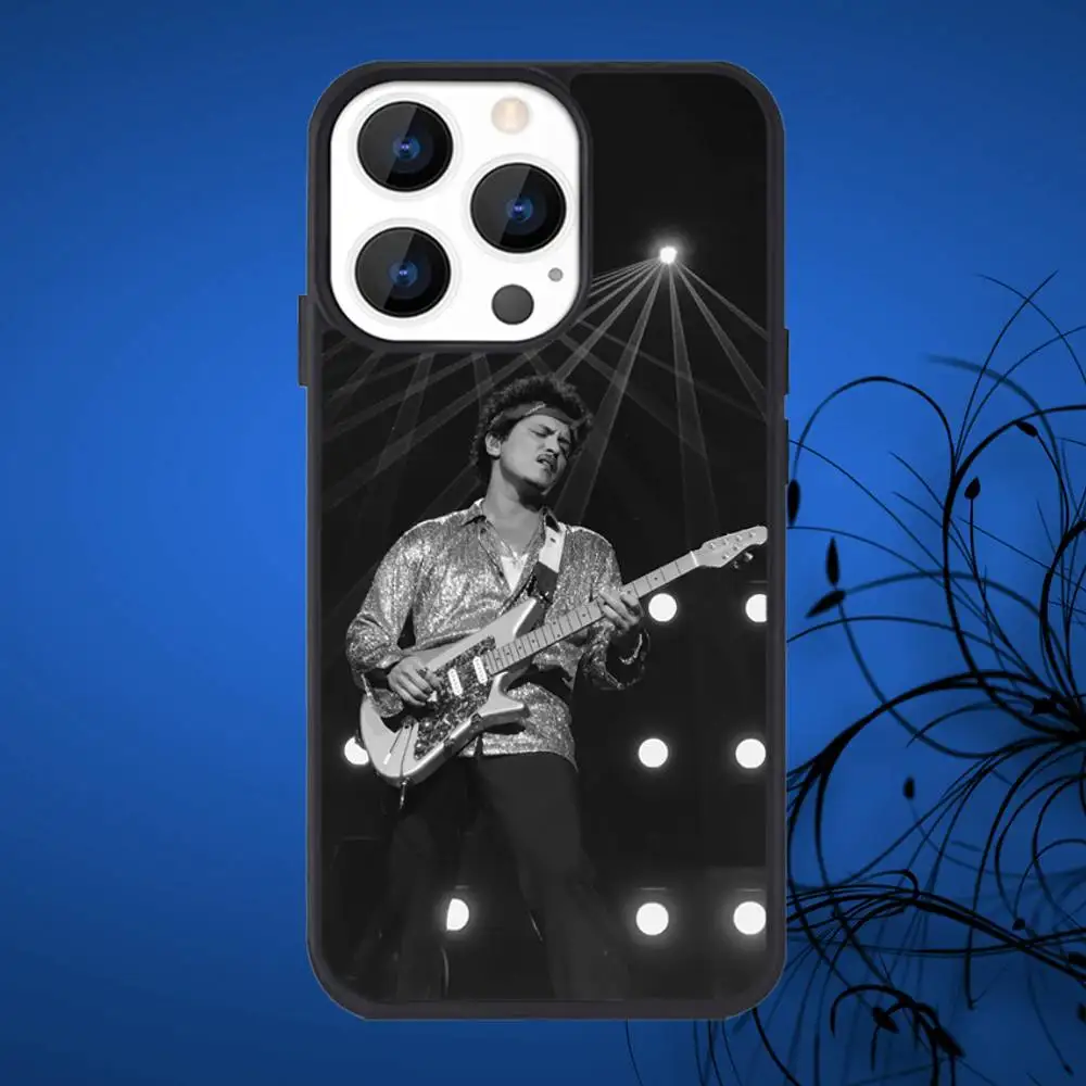 Bruno Mars Singer telefoonhoesje voor iPhone 17,16,15,14,13,12,11,Plus,Pro,Max Mini Magsafe magnetisch draadloos opladen