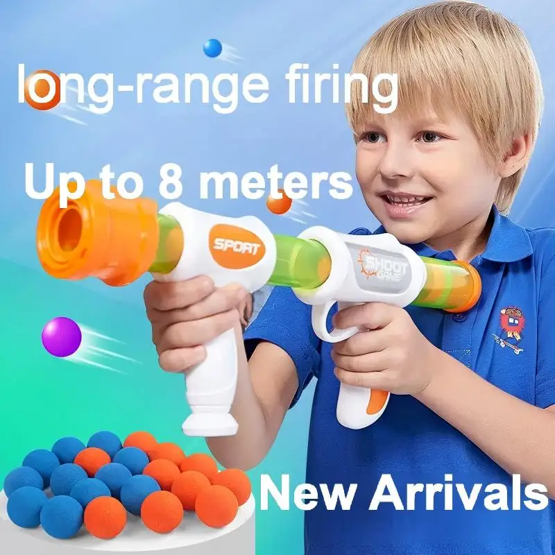 インタラクティブな親子エアソフトガンおもちゃソフト弾丸射撃アヒルレックスボールライオンデザイン弾性銃子供教育ゲーム