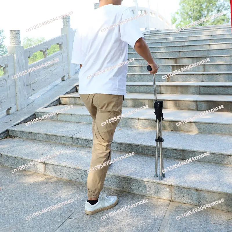 Elderly Crutch Stool Climbing Crutches Non-Slip Cane Stick Foldable and Portable Seat Elderly Chair Crutches Cane