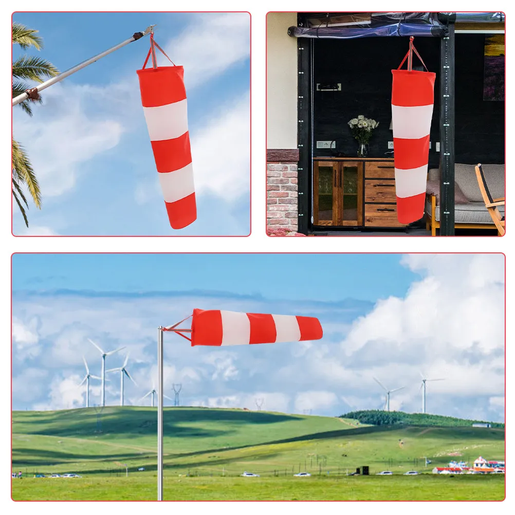 2Pcs Oxford Cloth Windsock Outdoor Rainproof Wind Direction Flag Bright Contrast Design Heavy Duty Hanging Wind Sock for Garden