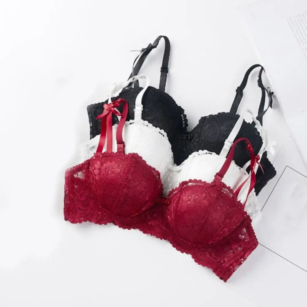 حمالة صدر على شكل حرف V عميقة على شكل زهرة حلوة، حمالة صدر دانتيل مقاومة للصدمات، ملابس داخلية مضادة للترهل لهدايا النساء #3