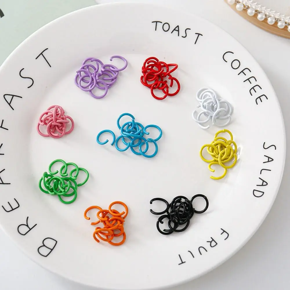 10PCS Colorful Split Ring Connector Ornament Open Rings Connecting Ring Metal Jewelry Making Baking Paint Open Loop DIY Jewelry
