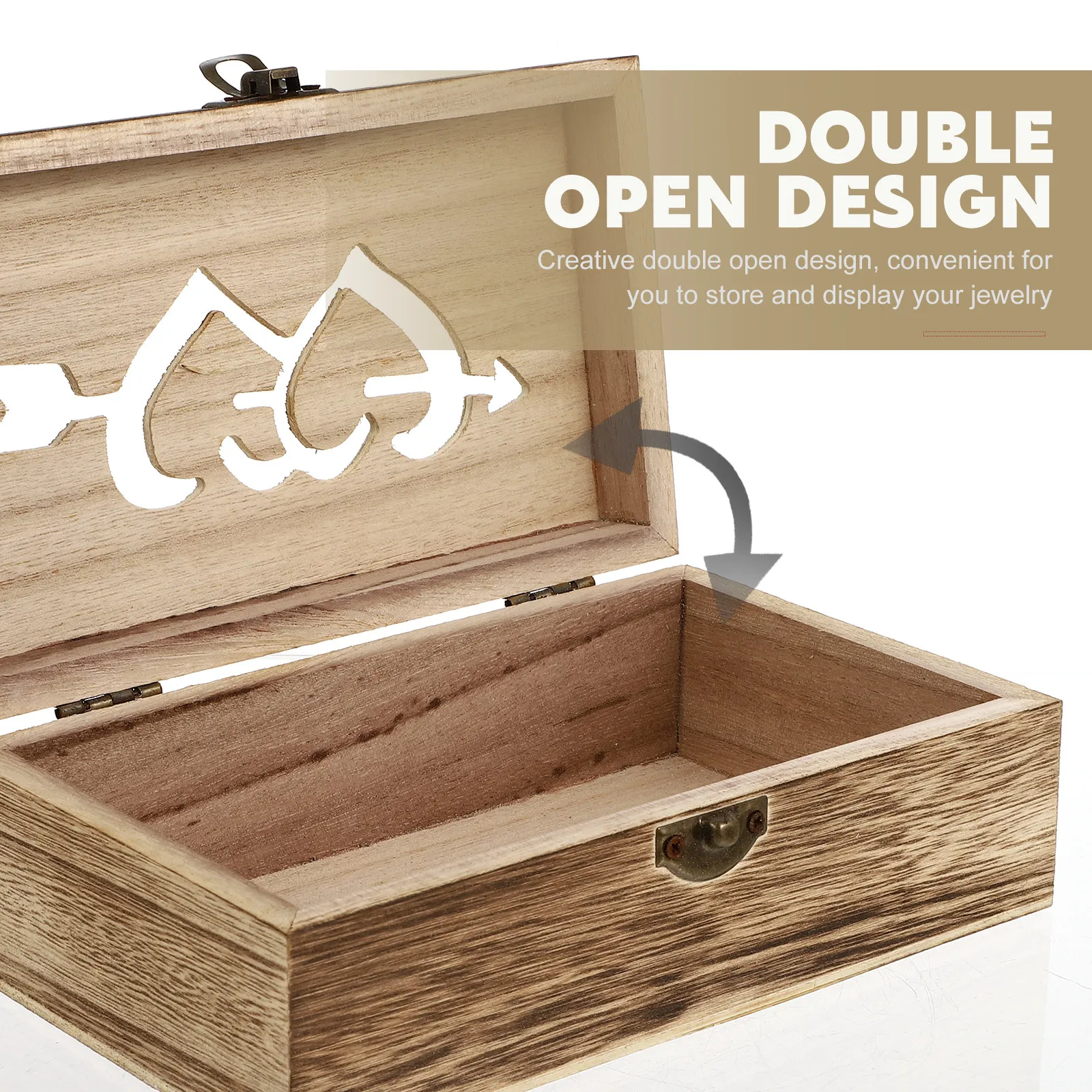 

Retro Elegant Paulownia Wooden Jewelry Box for Rings Necklaces Bracelets Earring Storage Display Gift Box Home Office Decor