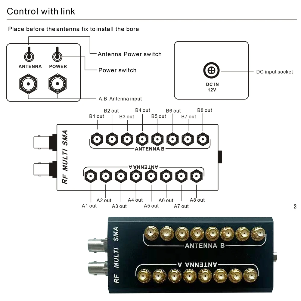 Leicozic PC28 UHF Antenna Distribution System RF Multi SMA Signal Distributor Antenna Splitter For Wireless Microfone Film Moive