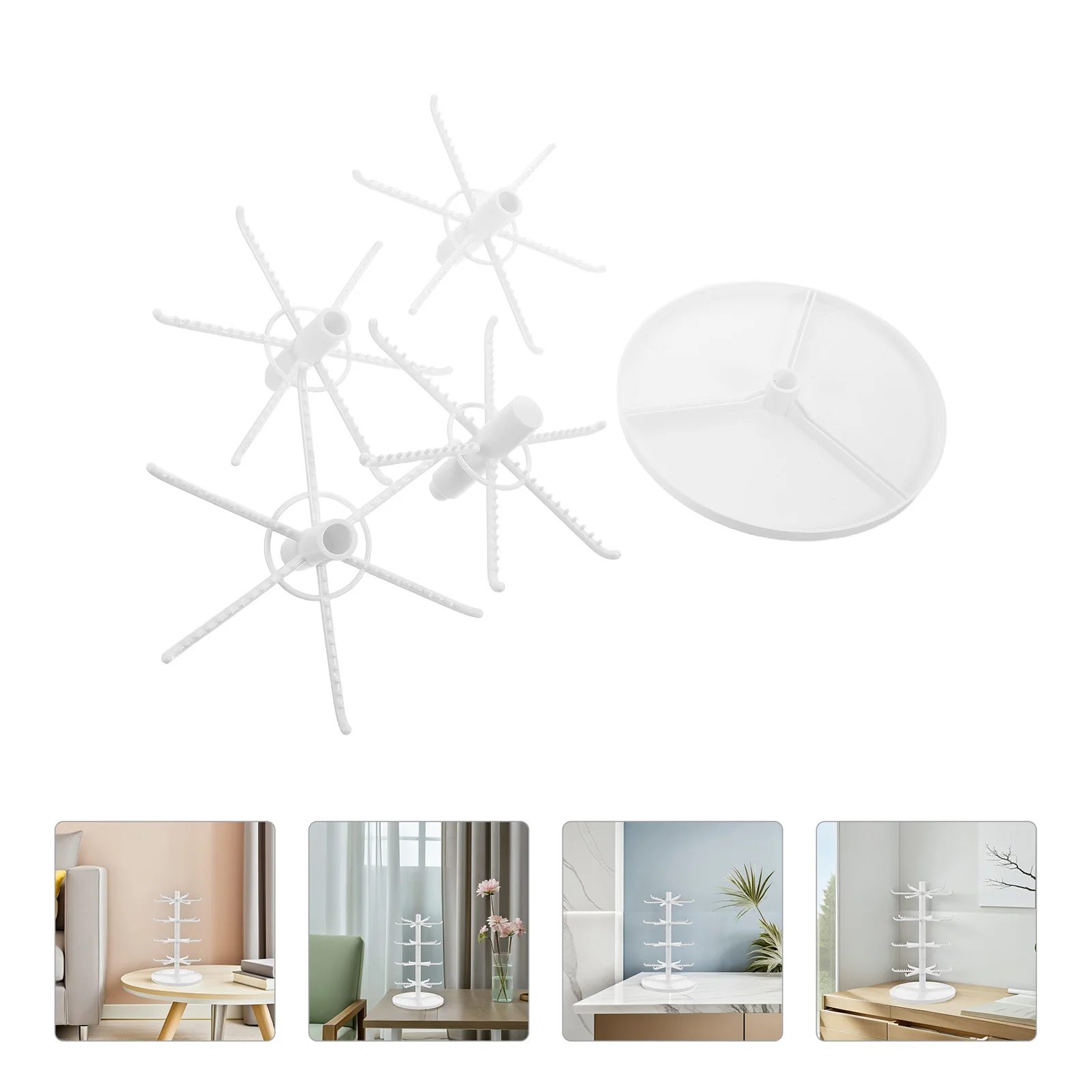 

Stylish Tree Shaped Jewelry Display Stand Multi-Layer Earring Holder For Necklaces Keychains Bracelets Desktop Organizer