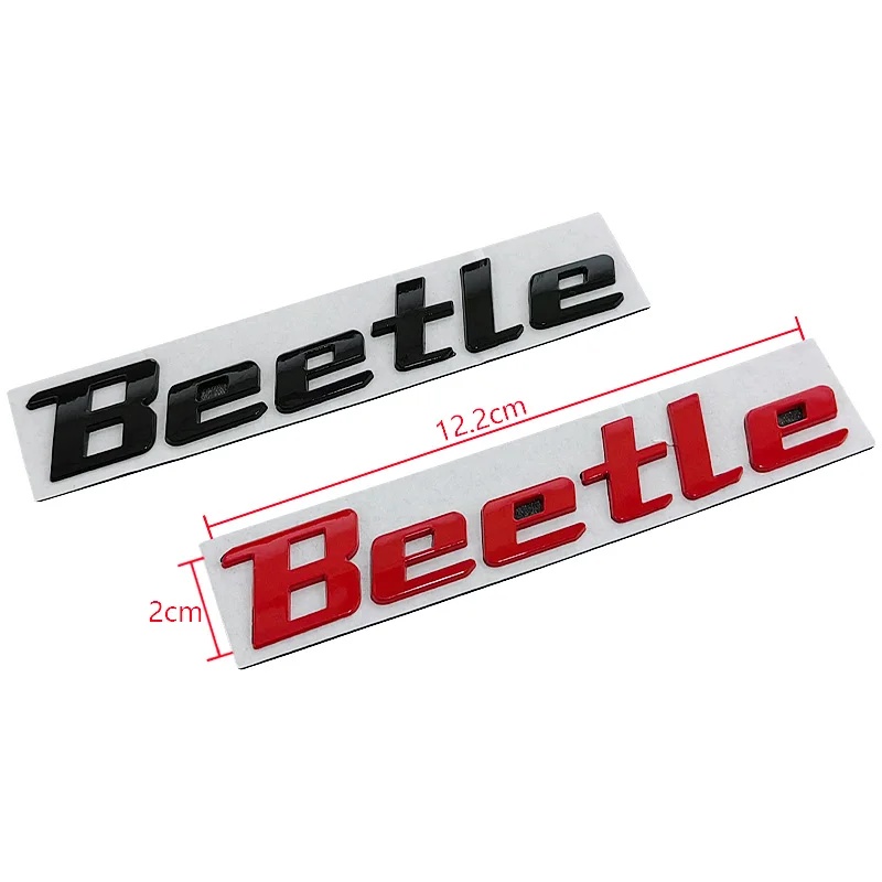 3d Metal Chrome Black Logo Beetle Emblem Letters Nameplate Car Trunk Fender Badge For Beetle Sticker Accessories