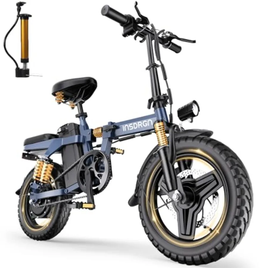 

14 Folding Electric Bike for Adults with 1500W Peak Motor 20MPH Max Speed 48V 16Ah Removable Battery 35/62 Miles Max Range UL 2