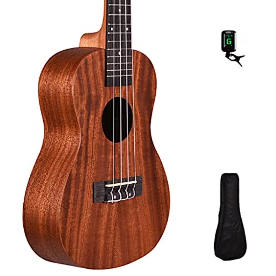 

Concert Ukulele - Mahogany Wooden Ukulele for Beginners - Acoustic - 4 String - 24 Inch - With Tuner and Bag