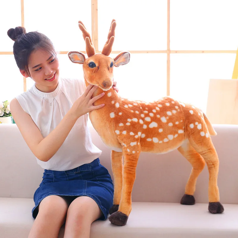 

Simulation Standing Deer Stuffed Plush Toy for Children Birthday Gift Soft Animal Doll Standing Deer Kids Plushie