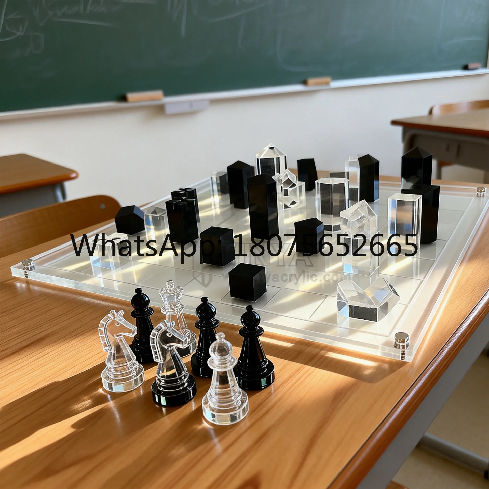 Acrylic chessboard holiday gift transparent game chess