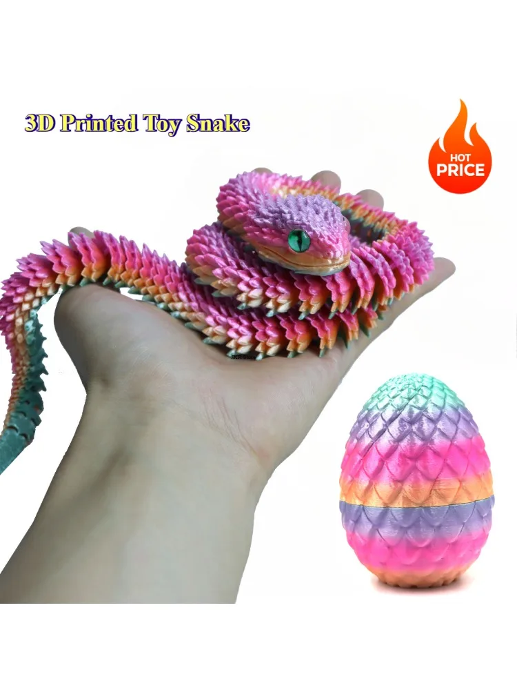 Jouets imprimés en 3d, décoration de maison, décorations de bureau, figurines d'anime, articles de décoration articulés pour la maison, impression 3D d'œufs de serpent rotatifs
