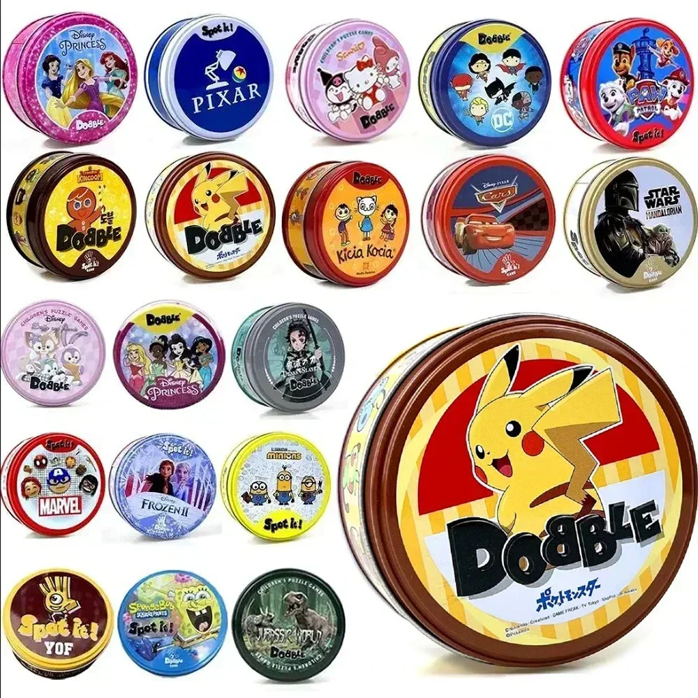 2025 ALL Styles Spot It Jr Dobble Juego Cards Game Pikachu Friends Pixar Board Cartoon Kids Gifts