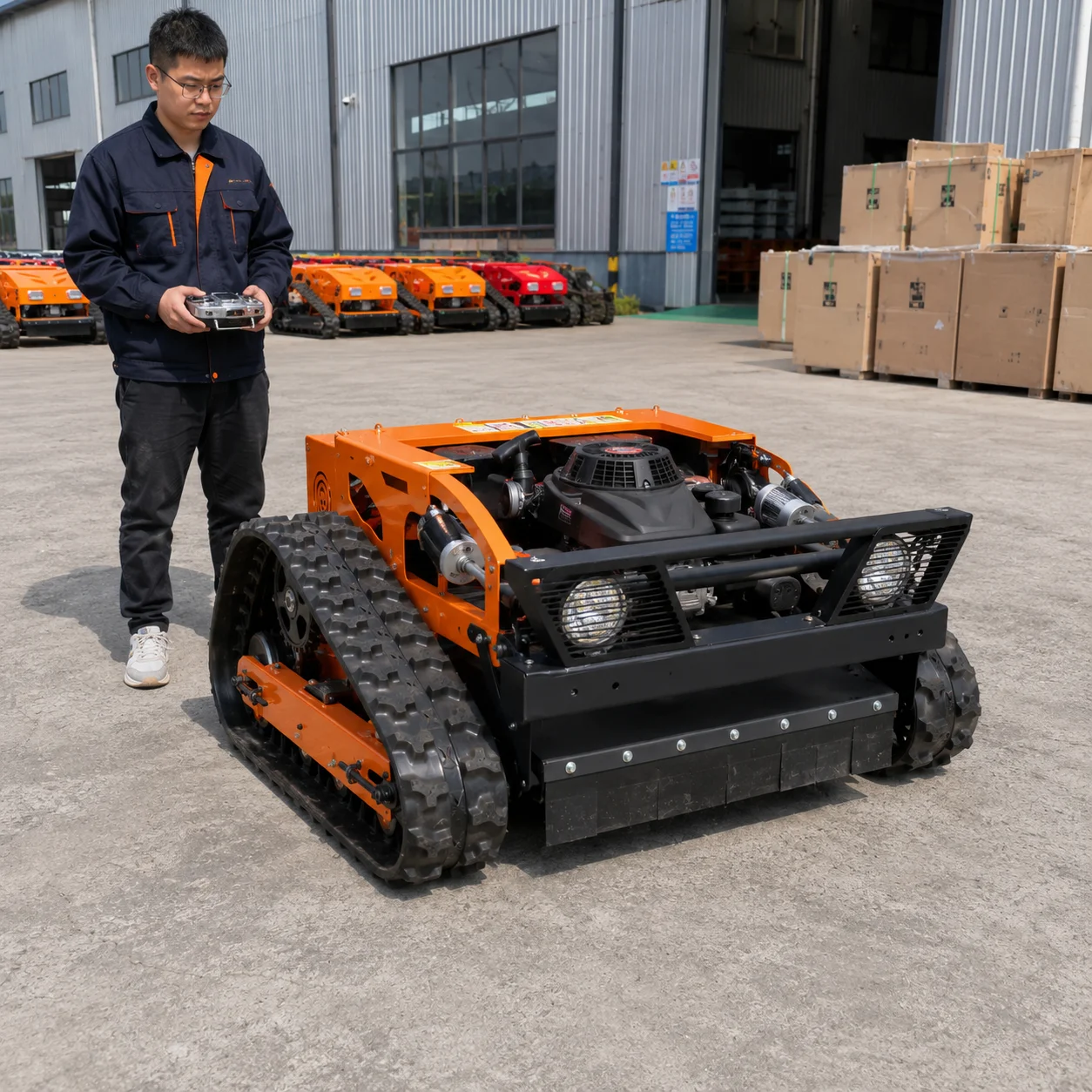 Customized 2026 New Arrival RC Grass Cutter Intelligent Remote Control Mower Hybrid Power Robot Lawnmower for Home Garden
