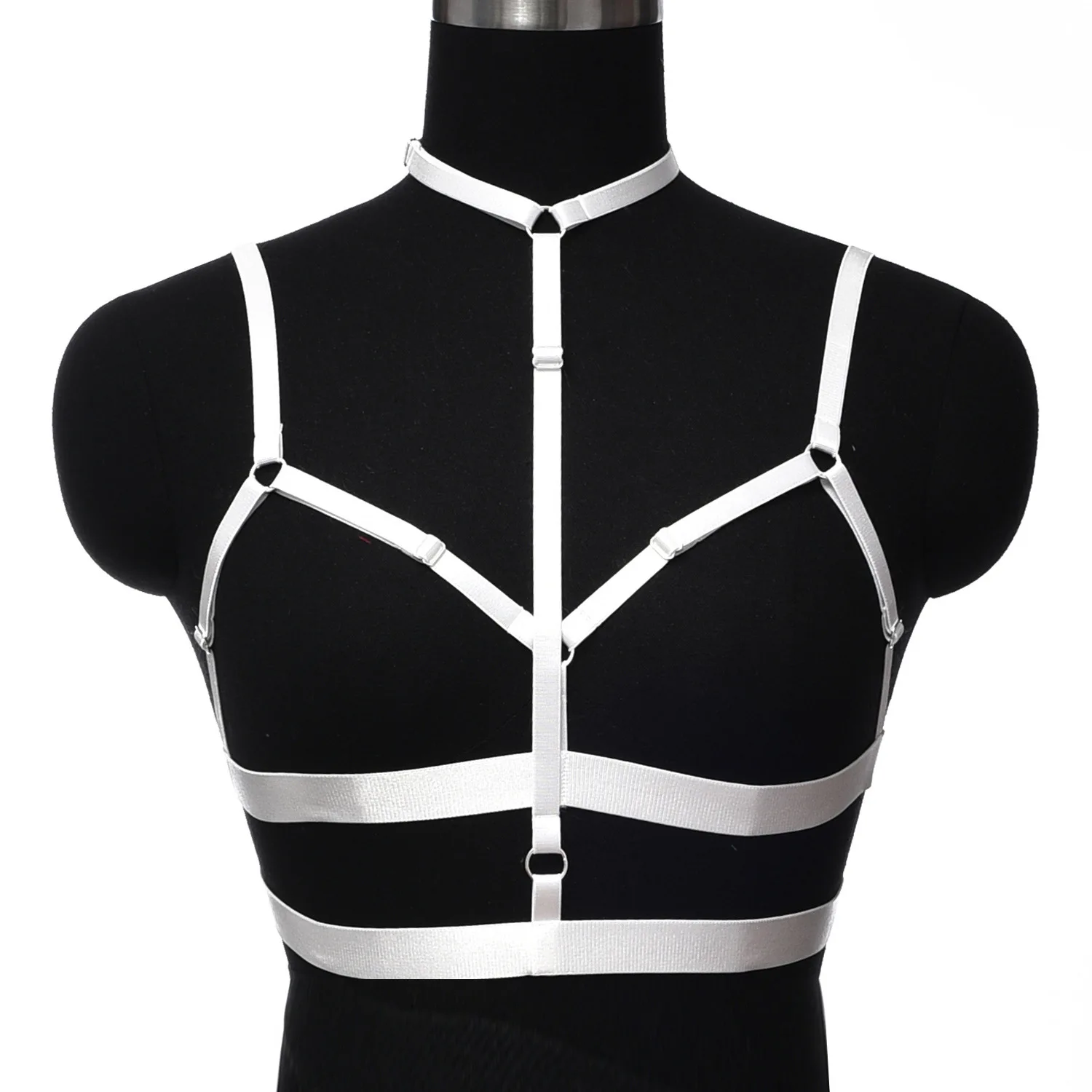 

Crop Top Body Halloween Crop Top Harness Cage Bra Belt Sexy Hollow Body Harness Suspenders Elastic Adjustable Women