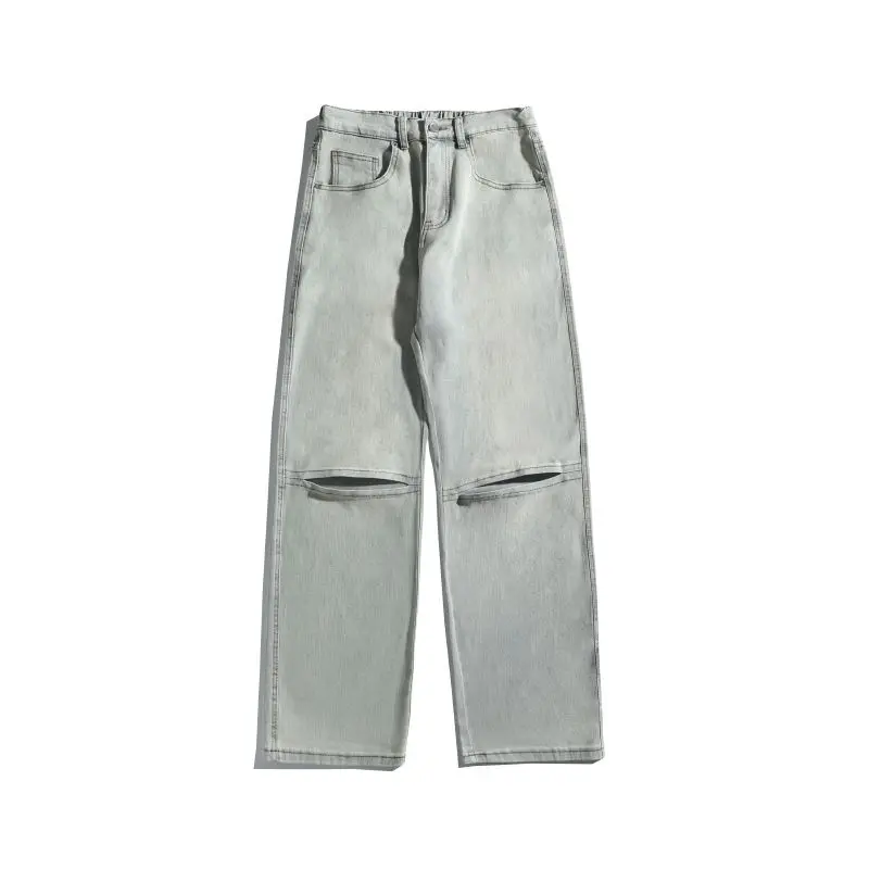 Broken Hole Jeans Men's Spring And Autumn New Trendy Brand American Straight Tube Loose Casual Long Pants