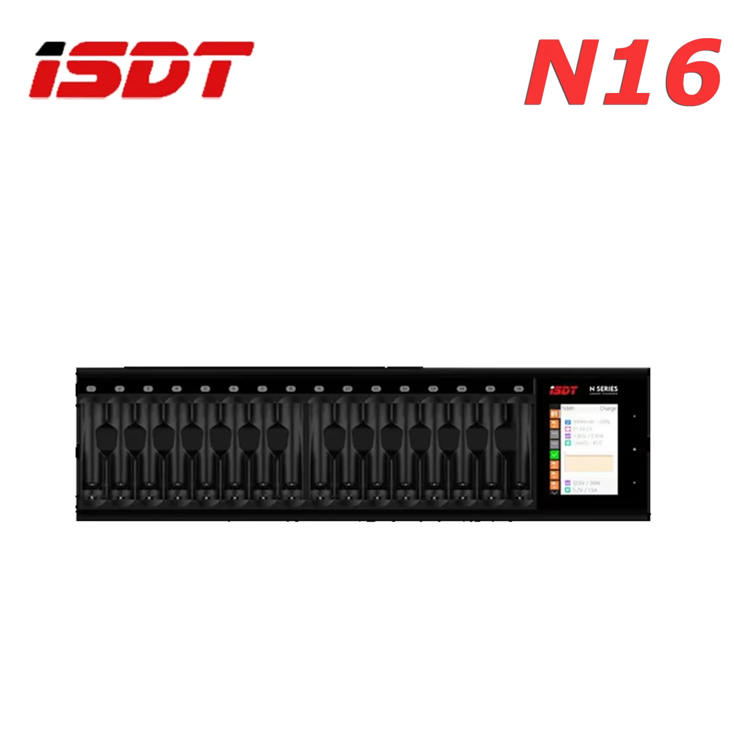 ISDT N8 18W/ N16 36W/ N24 48W 5-12V AA AAA バッテリー充電器 DCスマートバッテリー充電器 リチウムイオン、リチウムハイブリッド、ニッケル水素、ニッケルカドミウム、リン酸鉄リチウム電池対応