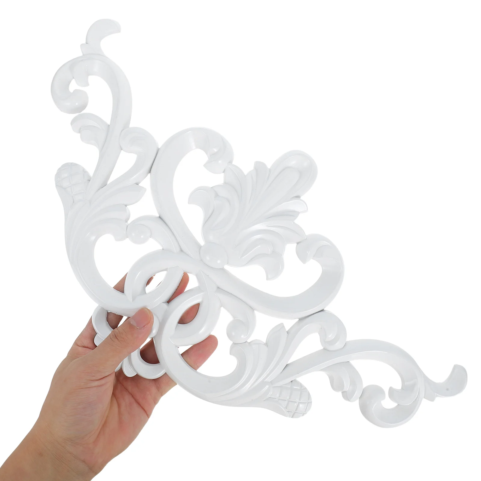 

White Carved Flower Wall Appliques Corner Onlay For Ceiling niture Mirrors Cabinets Diy Artwork Project Hollow Craftsmanship