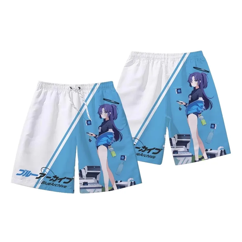 Azul arquivo sorasaki hina shorts 3d impressão dos desenhos animados anime calções de praia dos homens verão 2025 novas mulheres calças curtas esportes crianças inferior