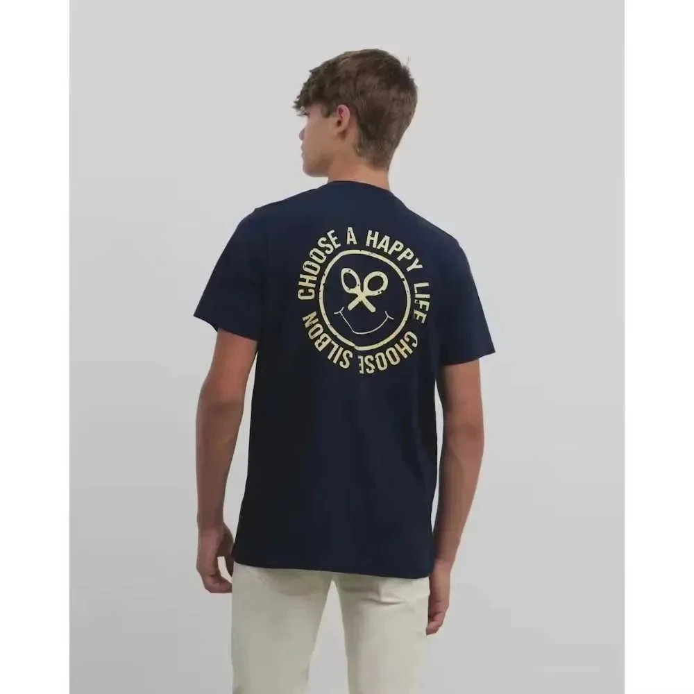 2025 SILBON novedad de verano, camiseta a la moda para hombre Y2K, Top Harajuku con estampado grabado, Camiseta de manga corta de algodón puro para verano, tubo rojo