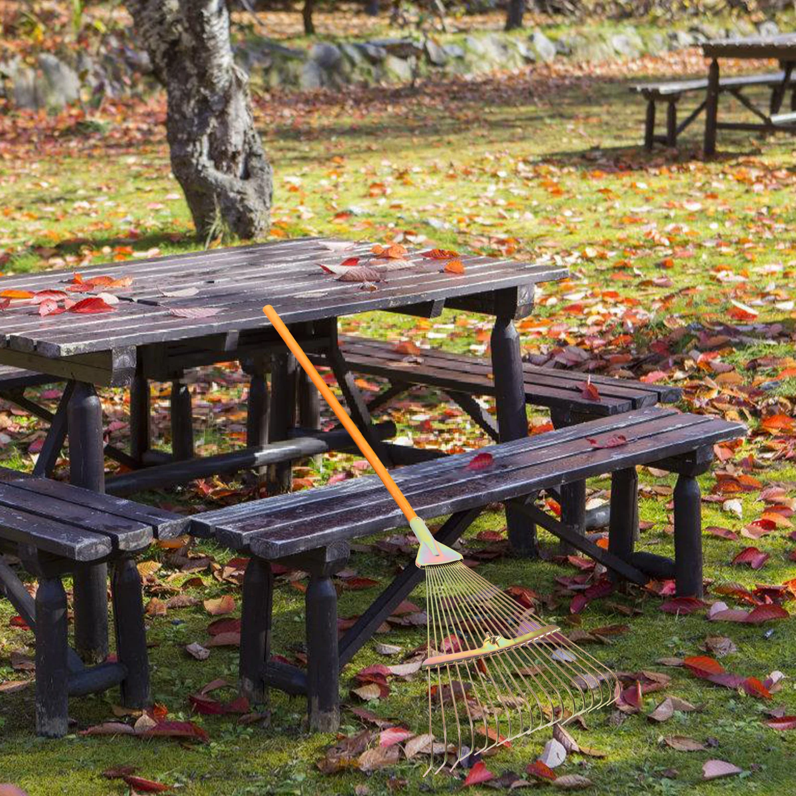 

Wire Steel Garden Tool Heavy Duty Leaf Rakes Lawn Cleaning Yard Work Shrub Rake Artificial Grass Rake Landscaping Tool Gardening